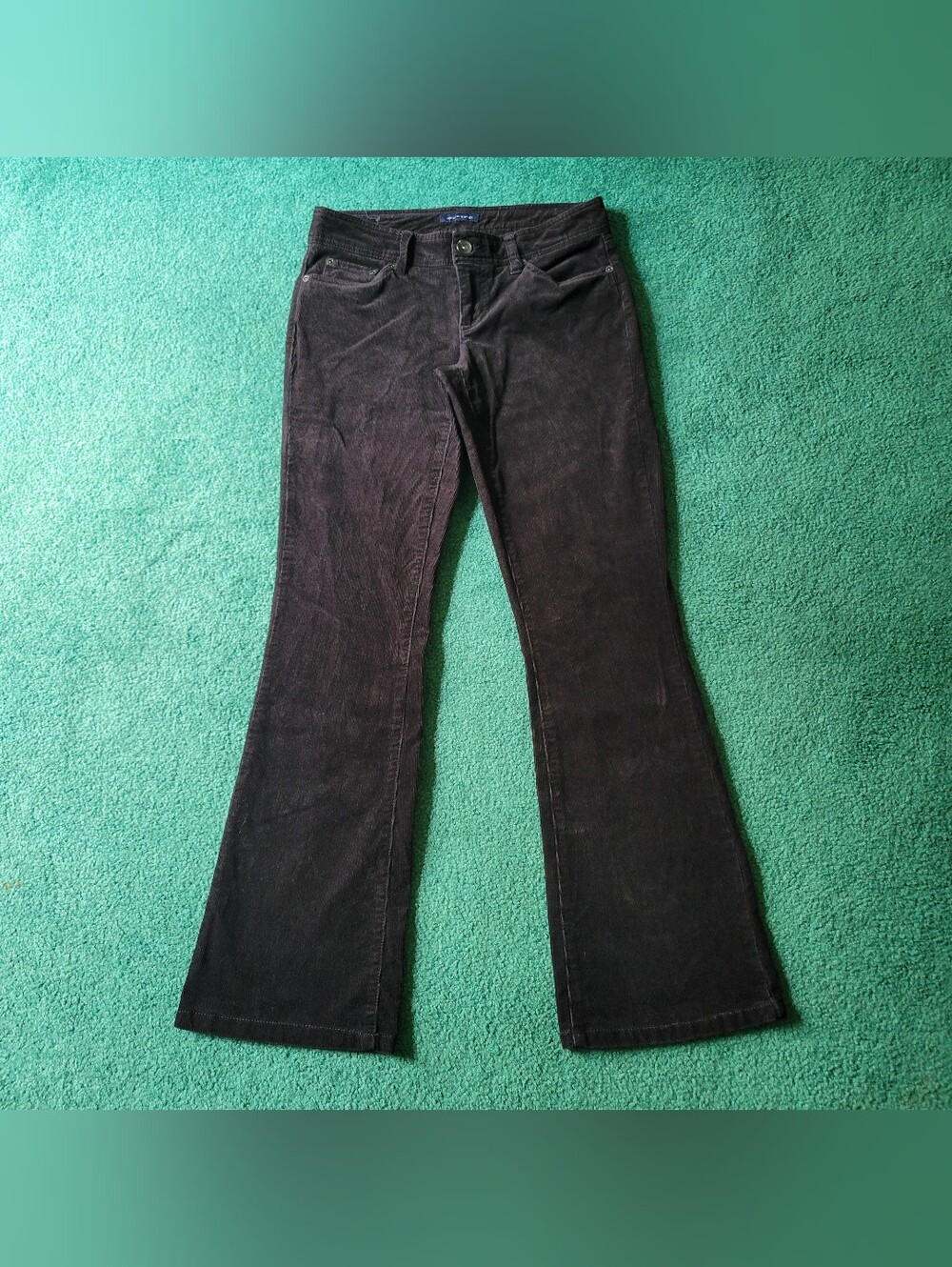 Tommy Hilfiger Womens Flare Leg Black Corduroy Jeans Size 0S
